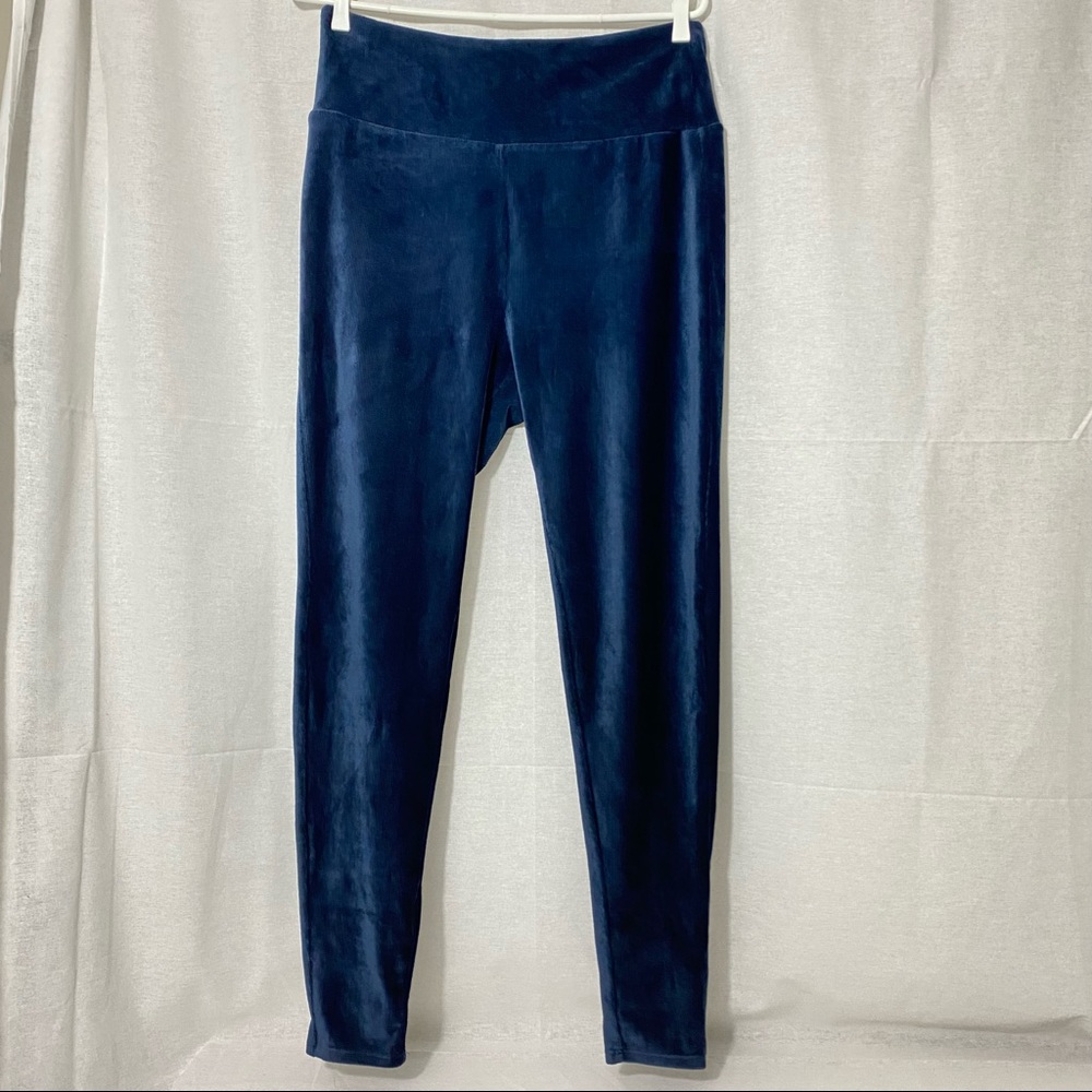 Agnes & Dora Corduroy Velvet Leggings Blue Size XL
